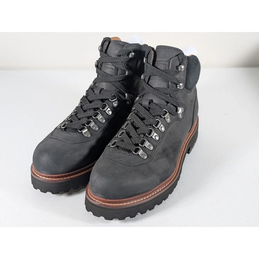 Polo Ralph Lauren Alpine Trail Boots Black Suede Mens 9.5D Hiking Outdoor